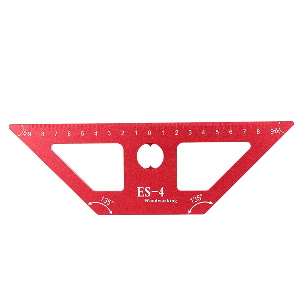 ES-4 Woodworking Ruler 45 Degree Scriber Multifunctional Measuring Tool Red