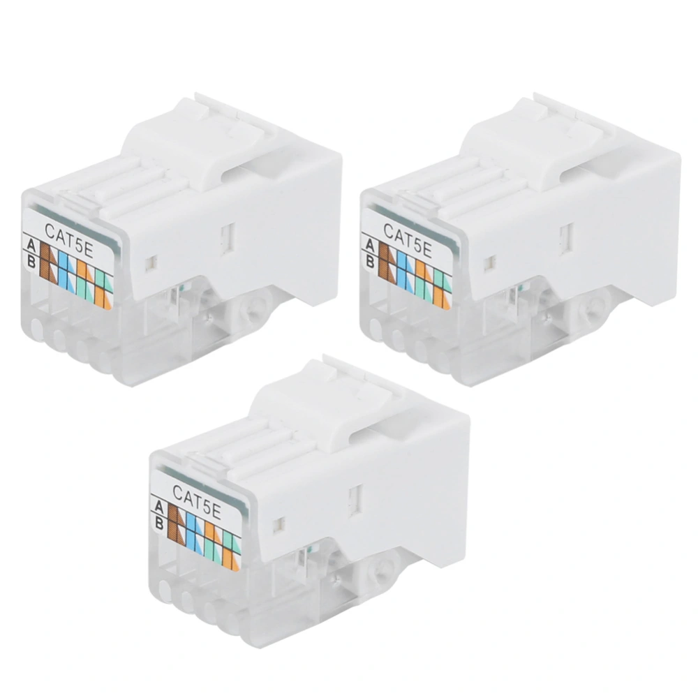 3pcs RJ45 Module CAT5E Tool Free Computer Networks Information Connector Socket Adapter