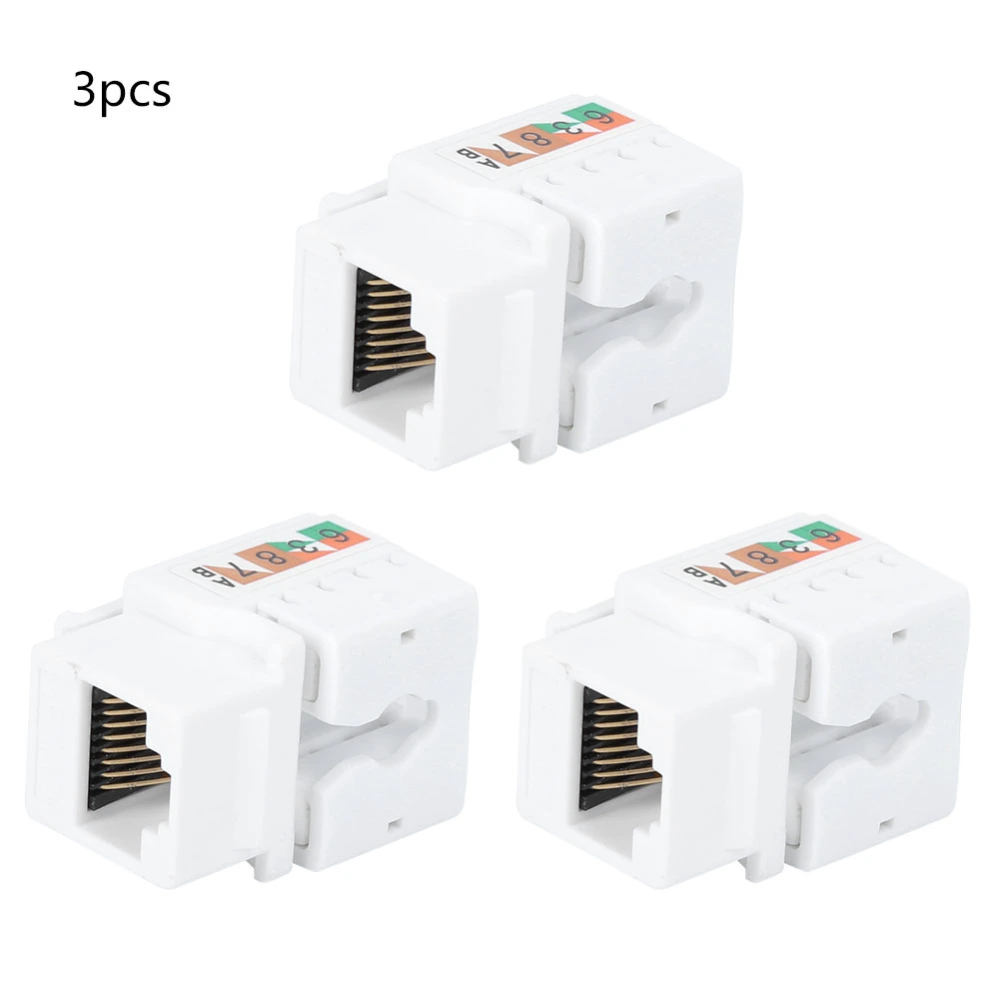 3PCs Network Cable Information Module Computer Accessories Single Port Cat5e RJ45-8P8C