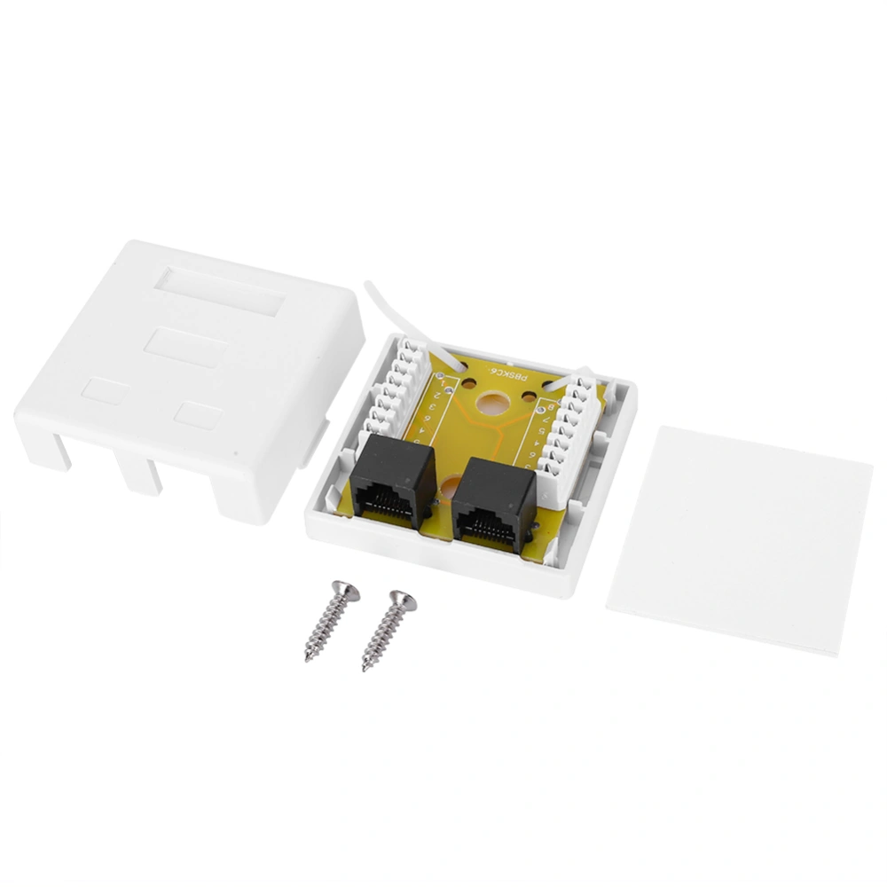 RJ45-8P8C Cat 6 Dual Port Networks Connector Surface Mounted Desktop Information Junction Box