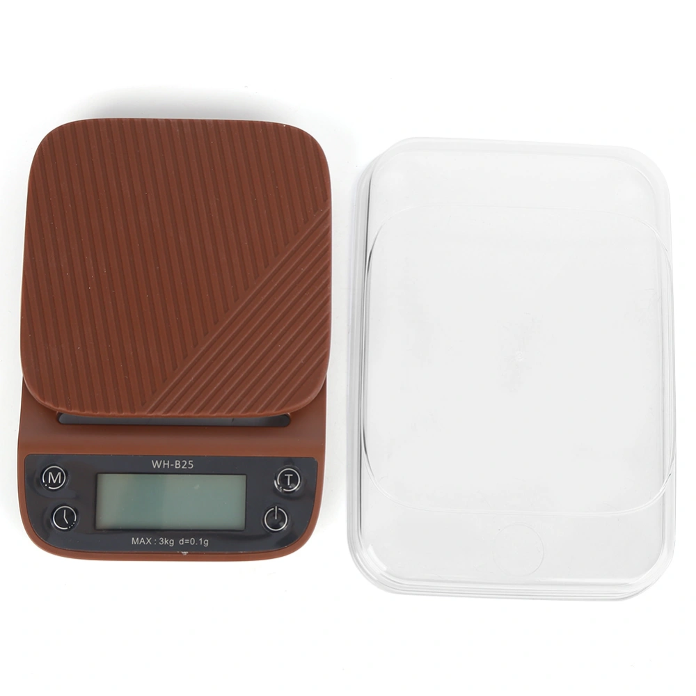 3000G 0.1G Digital Electronic Coffee Food Weight Scale with Timing Function for Household Use(WH B25 )