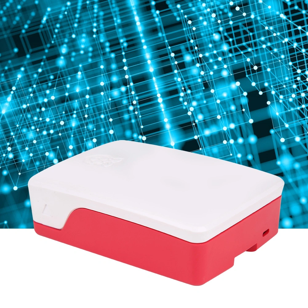 ABS Case Protective Shell Snap In Slot Accurate Hole Corrosion Resistance for Raspberry Pi 4B(White Red )