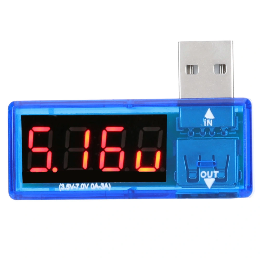 2PCs USB Detector Current Voltage Tester Voltmeter Ammeter Portable for Mobile Phone ChargersBlue