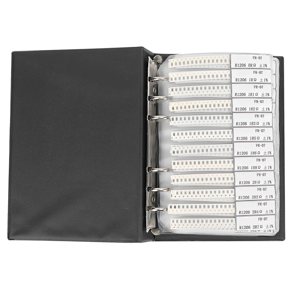 1206 Series 170 Types Resistors Assortment Sample Book Electronic Accessories Plastic Black