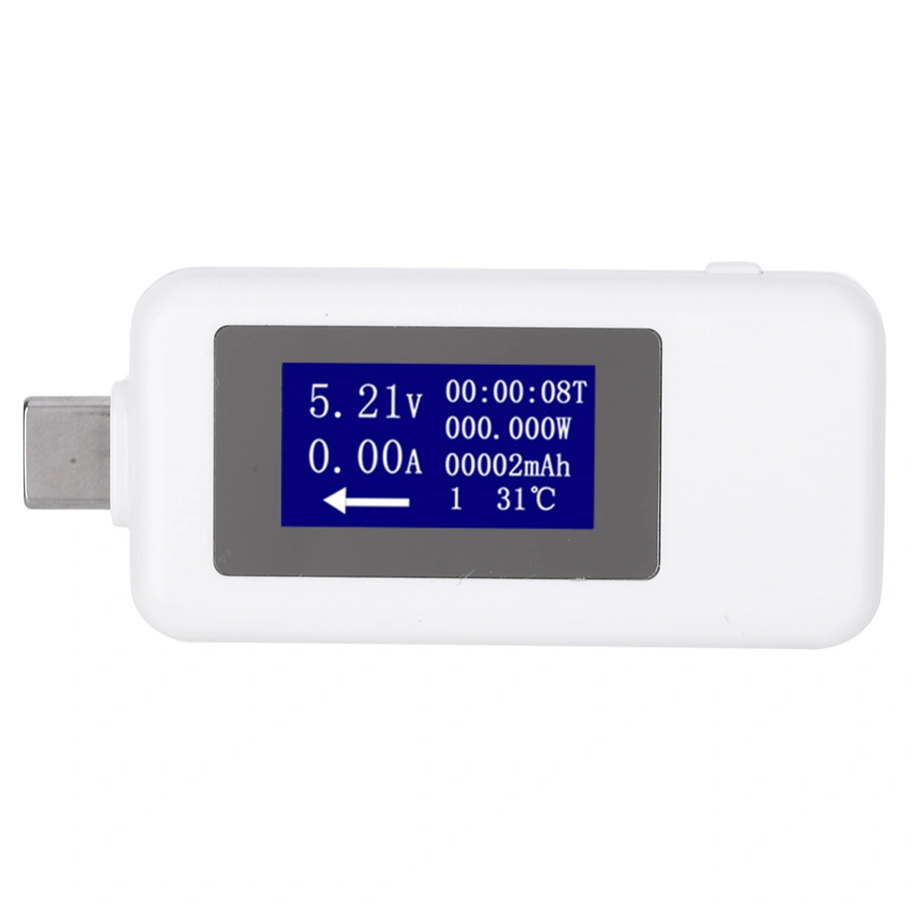 TypeC Tester Multifunctional Bidirectional Current Voltage DC Digital Voltmeter(White )