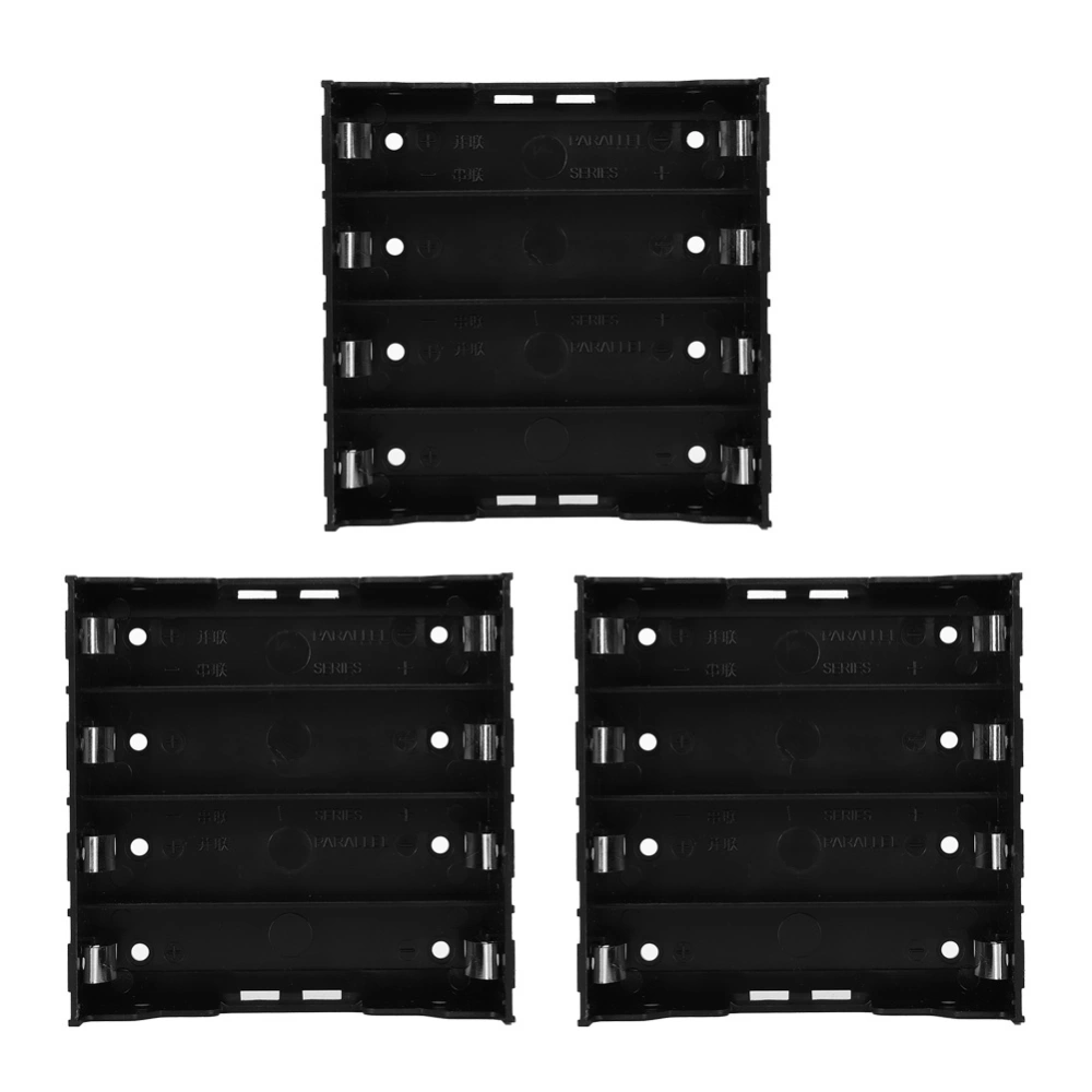 3Pcs Multifunction DIY 4 Slots 3.7V 18650 Battery Case Holder Storage Box with Pins