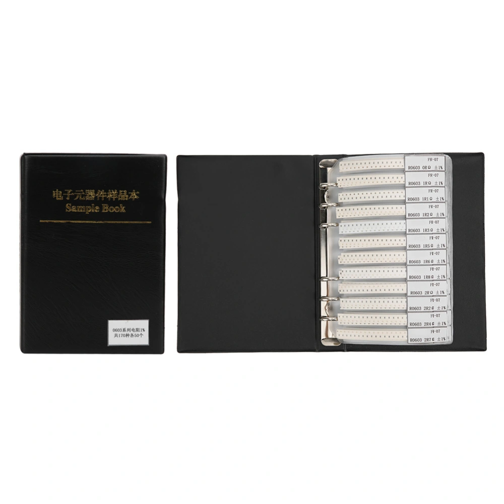 0603 Series 170 Types Resistors Assorted Kit Electronic Components Sample Book Black