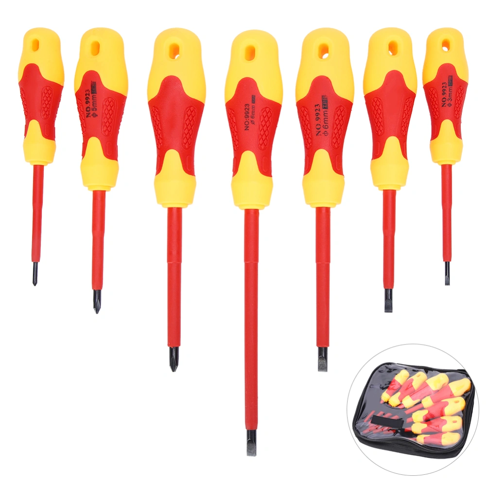 7Pcs Insulated Screwdriver Chrome Vanadium Steel Magnetic Head Electrician Repair Tool