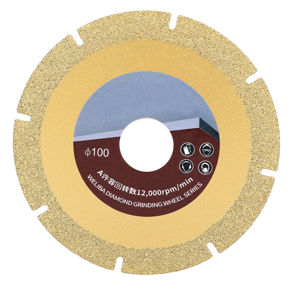 100mm 60 Mesh Titanium Plated Brazing Diamonds Saw Blade Cutting Wheel Disc for Marble Machine