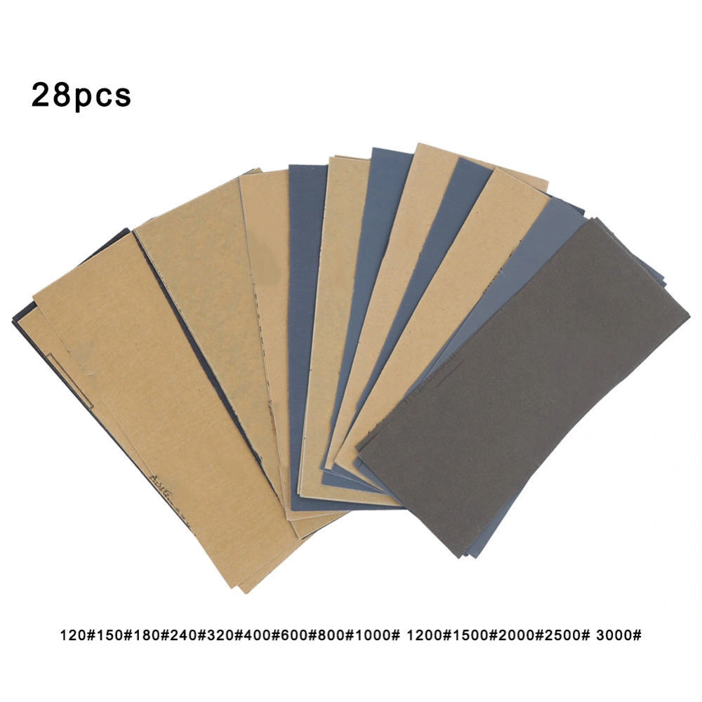 28pcs 120#-3000# Sandpaper Grinding Polishing Sanding Abrasive Paper Sheets Set