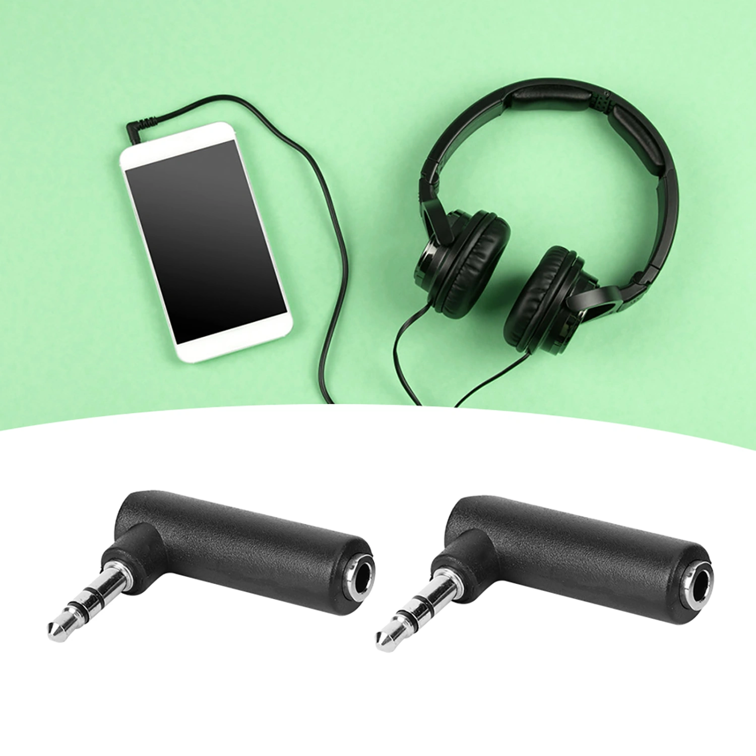 10Pcs 90 Degrees 3.5mm Male to 3.5mm Female Adapter Connector for Stereo Headphone Earphone