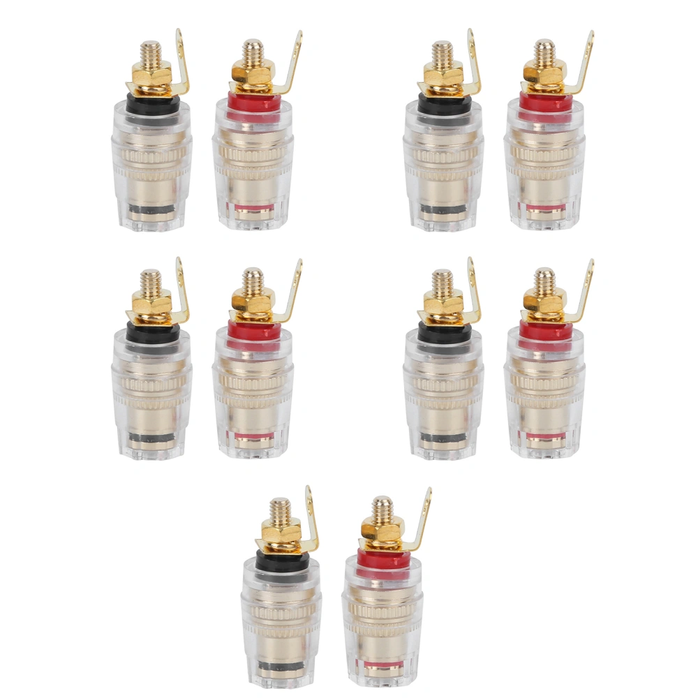 10pcs Gold Plated Speaker Amplifier Terminal Binding Post Banana Jack Connector Socket