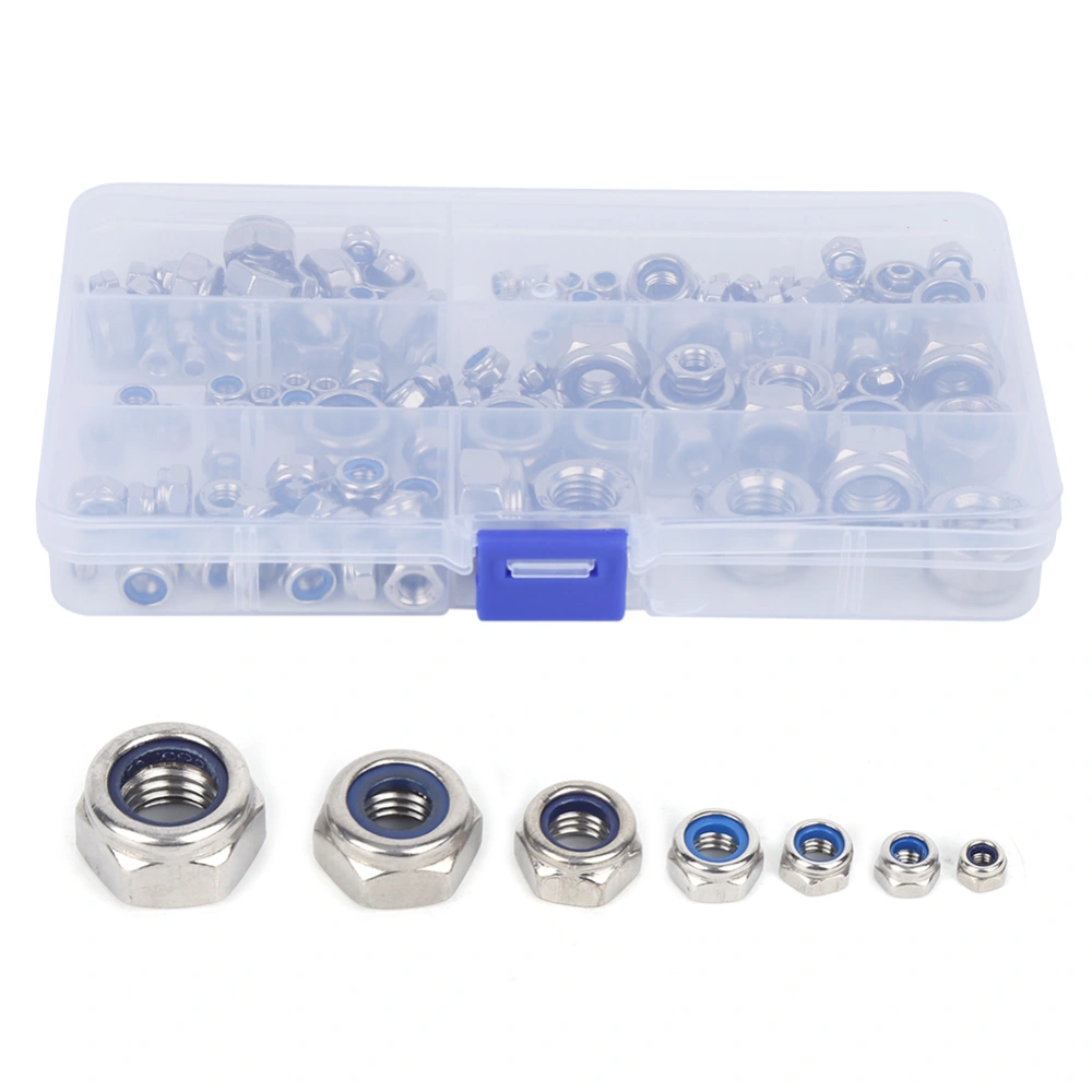 165Pcs Stainless Steel Screw Lock Nuts Assortment Kit Fasteners Hardware Accessories