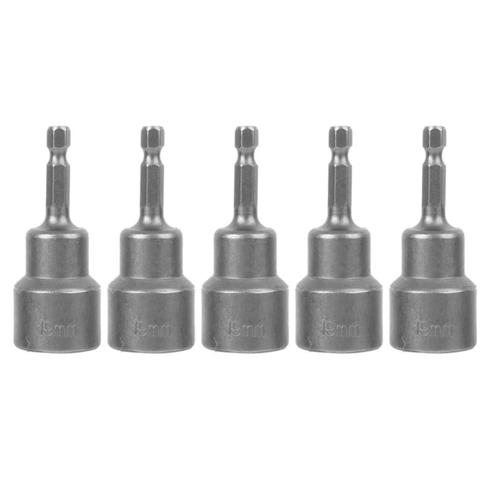 5pcs Magnetic Hex Socket Tool Steel Electric Screwdriver Magnetic Drill Bit Adapter 19mm