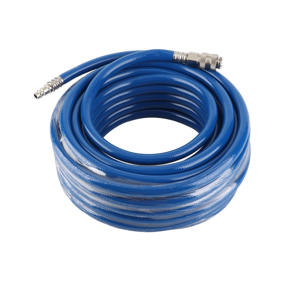 15M Blue Flexible Pneumatic PVC Hose with Quick Connector for Air Compressor