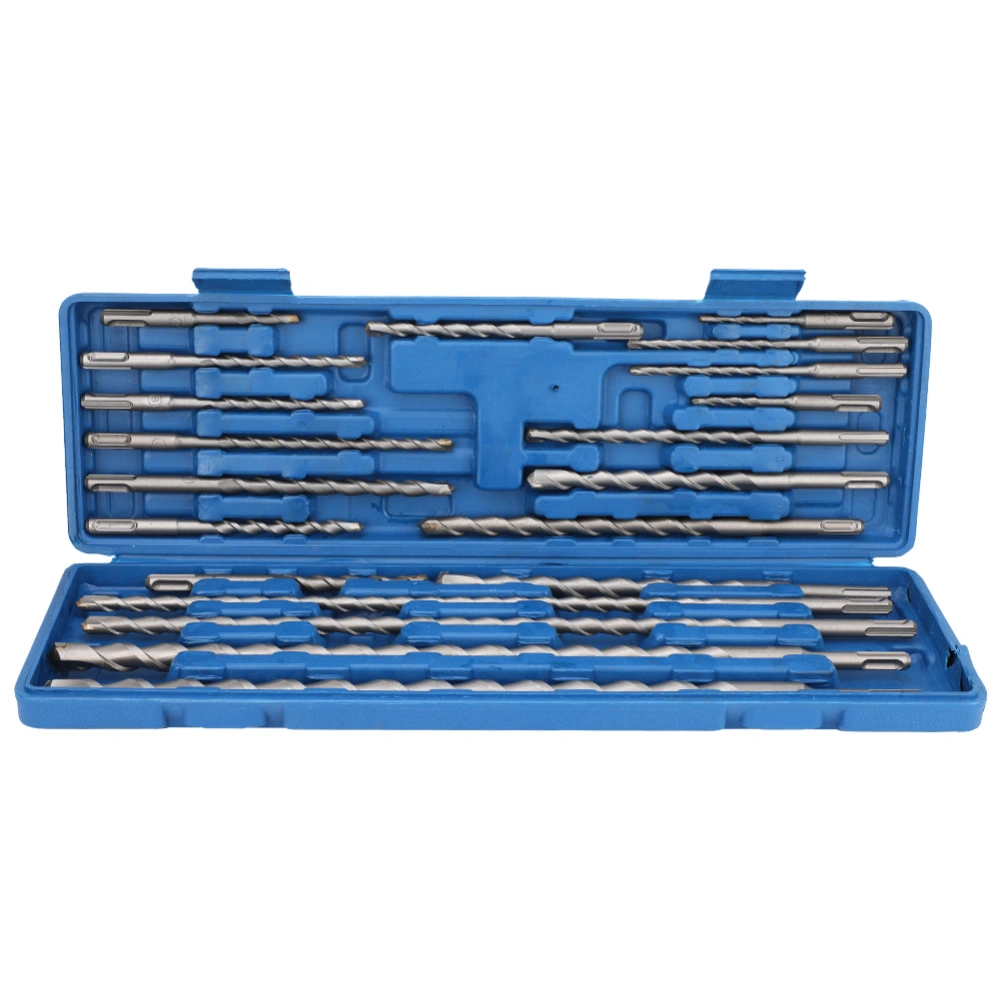 20Pcs SDS Rotary Hammer Drill Bits Chisel Set Tool with Blue Tool Box