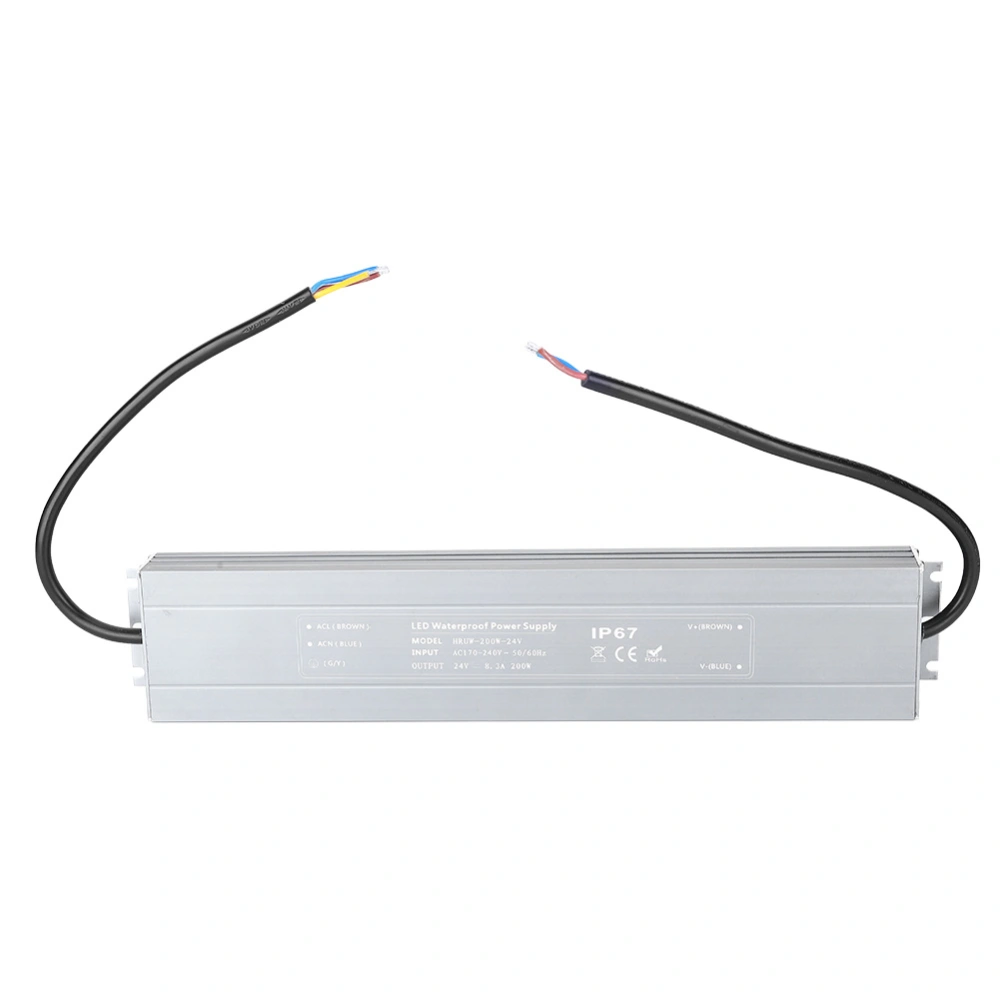 HRUW-200W-24V 170-240VAC Switch Power Supply IP67 Waterproof LED Driver Transformer