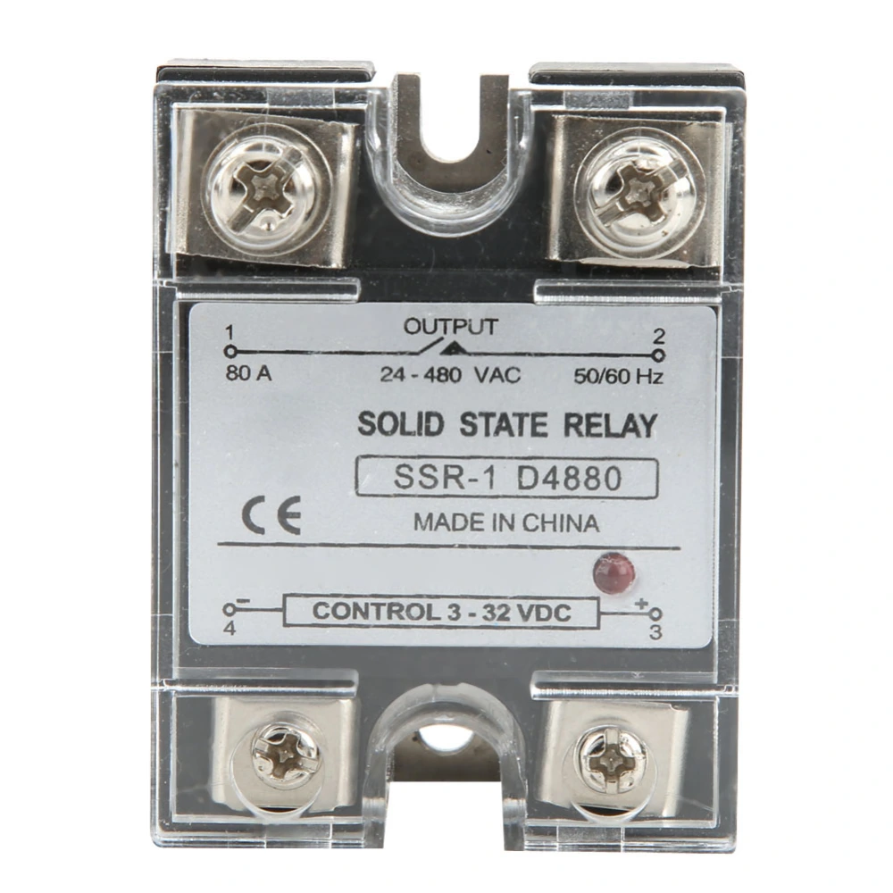 SSR-80-DA Solid State Relay SSR Solid State Module DC Controlled AC 3-32VDC 24-480VAC