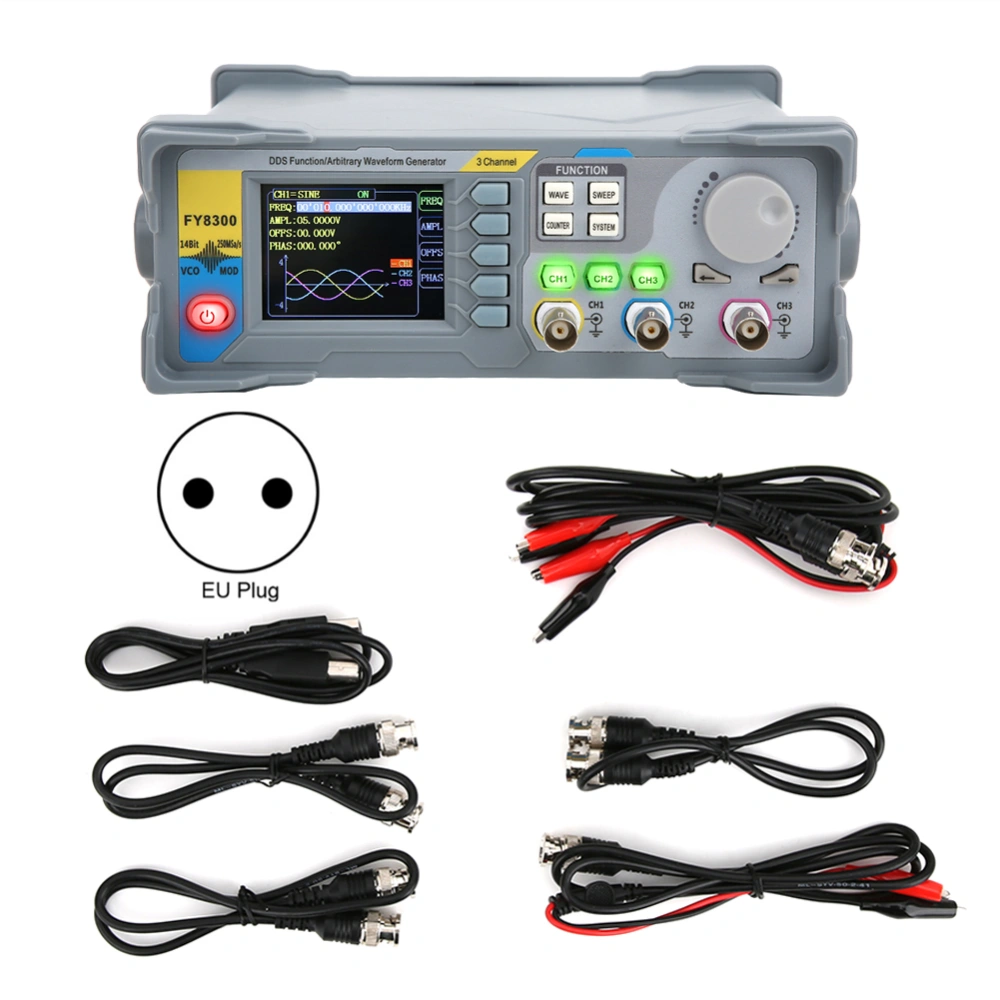 Signal Generator 3-Channel Function/Arbitrary Waveform 4-Channel TTL Level OutputFY8300-30M EU Plug 100-240V