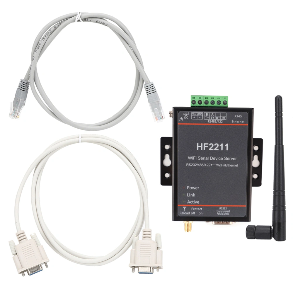 HF2211 Serial Server RS232/485/422 to WIFI &amp; Ethernet DTU Network Communication 5-36VDC