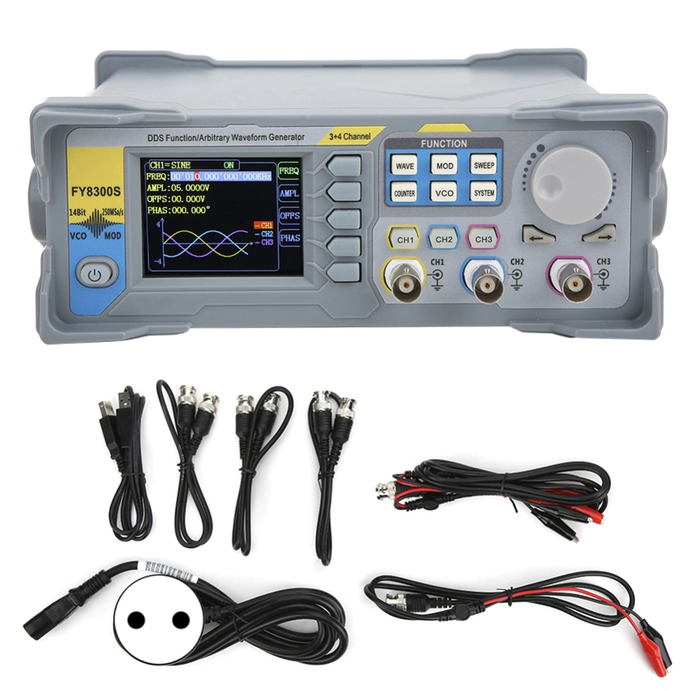 3-Channel Function Signal Generator Arbitrary Waveform Signal Generator 4 TTL Level OutputFY8300S-20M EU Plug 100-240V