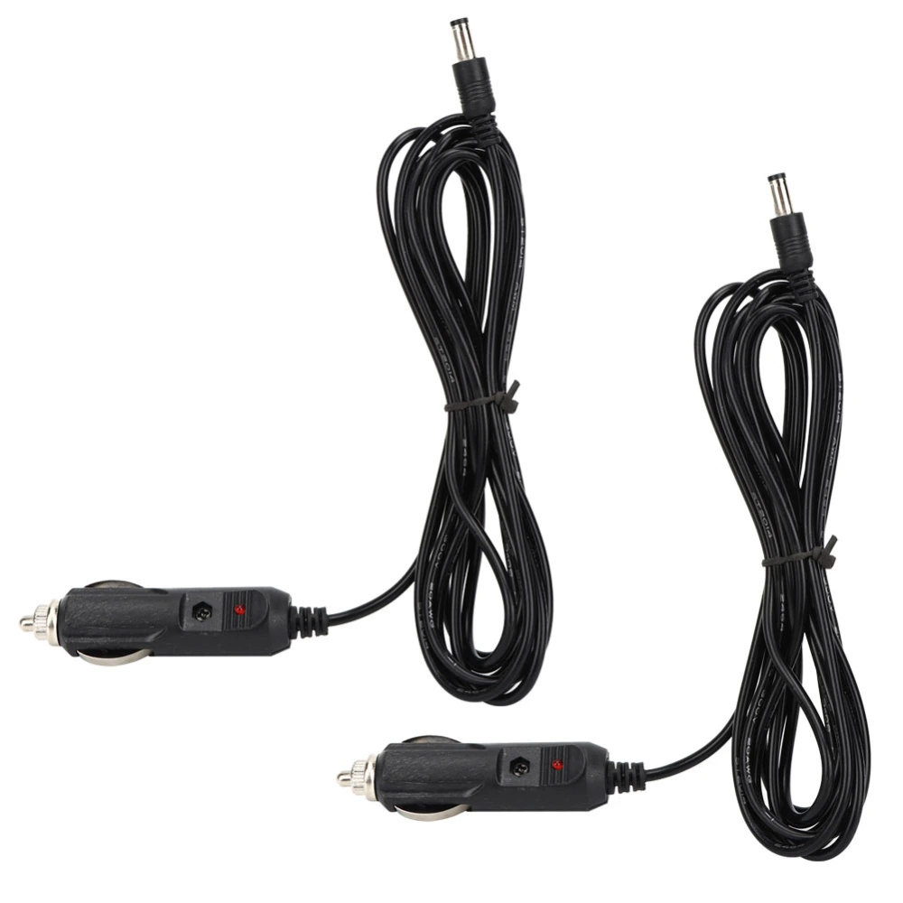 2Pcs Car Cigarette Lighter Power Plug Cable Universal with Indicator Light 3 Meters