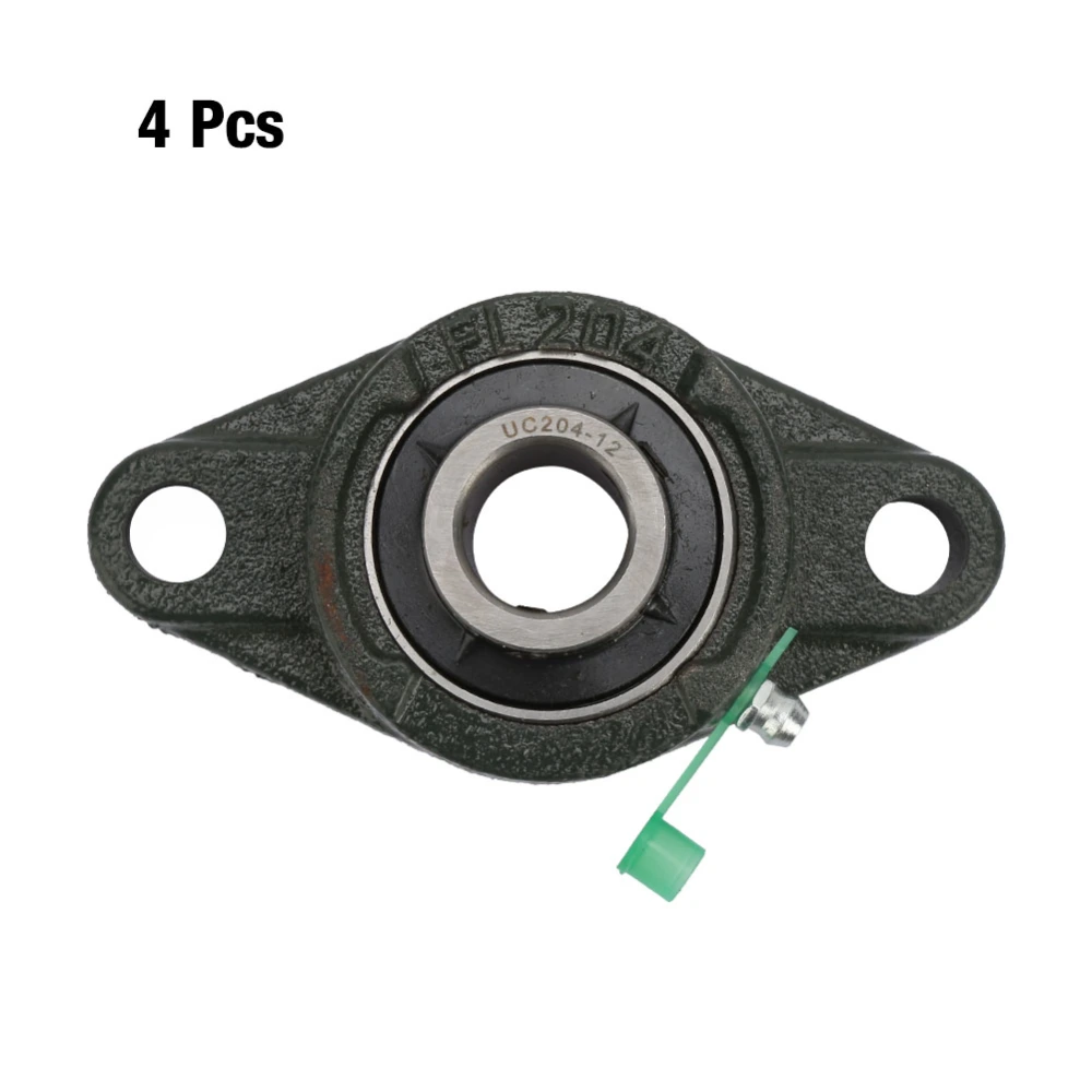 4pcs 3/4" 2 Bolt Mounted Flange Bearing Pillow Block Bearing UCFL204-12