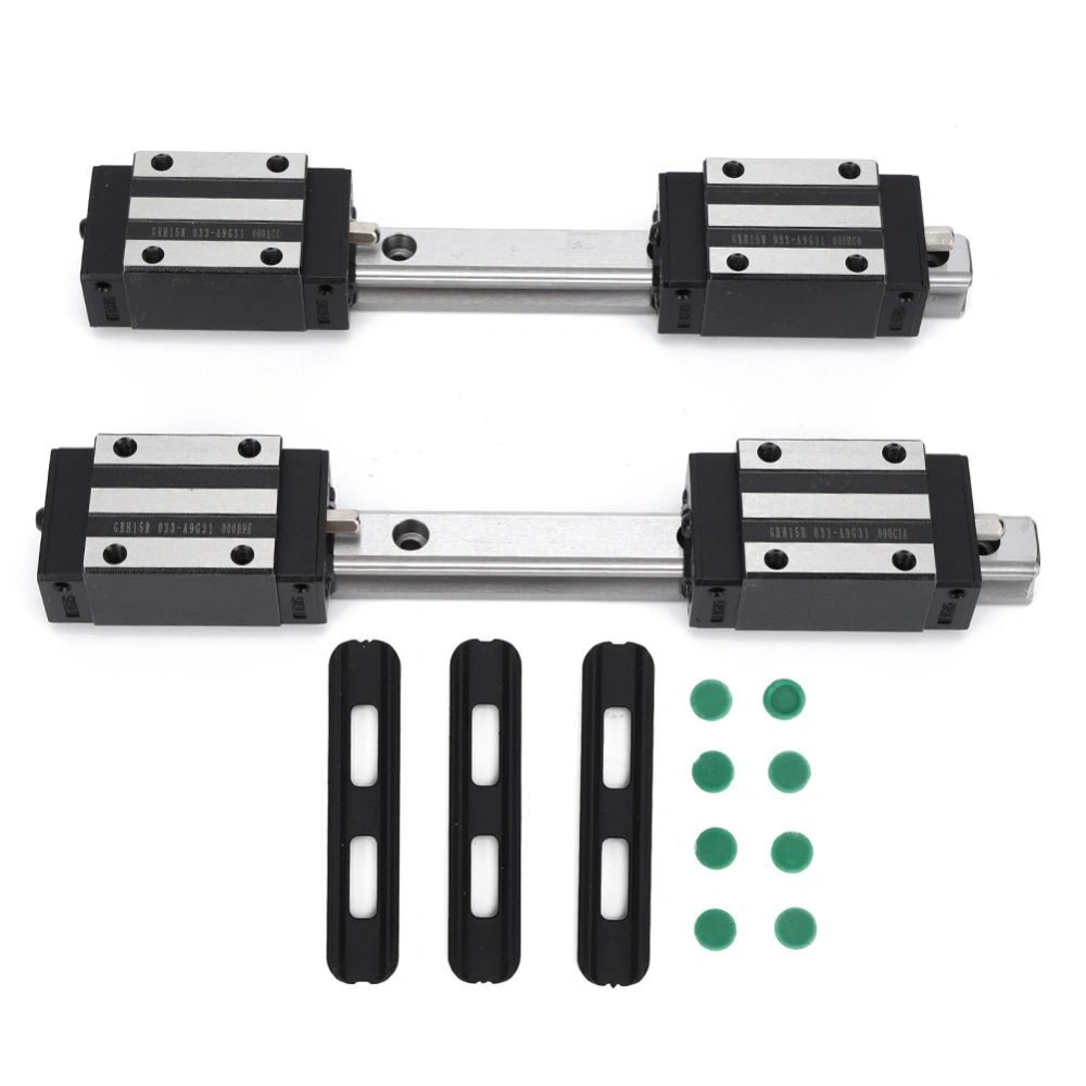 2Pcs Liner Guide Rail High Accuracy HG15 Strong Interchangeability with 4Pcs HG15 Slide BlockHG15-200MM