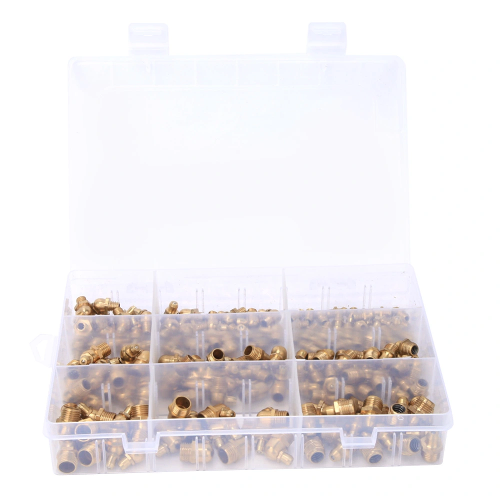 160pcs Brass Grease Nipple Grease Zerk Nipple Fitting M6/M8/M10 45/ 90/180 Degree