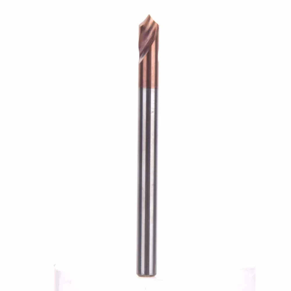 Spotting Drill Titanium Coated Tungsten Steel 55HRC Hardness for Milling Machine TurningD2 x 50 x 2T x 90°