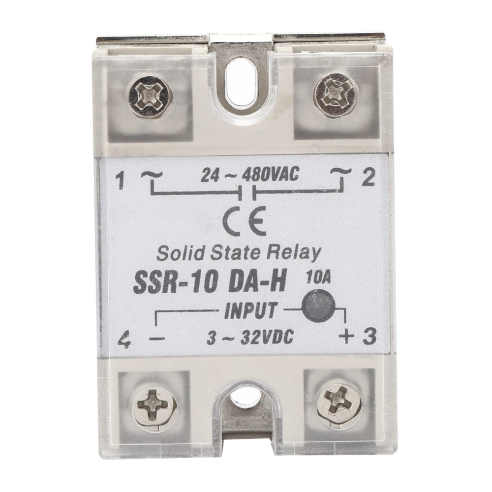 Solid State Relay Non Contact Switch DC AC SSR with Aluminum Heat Sink Plate SSR-10 DA H