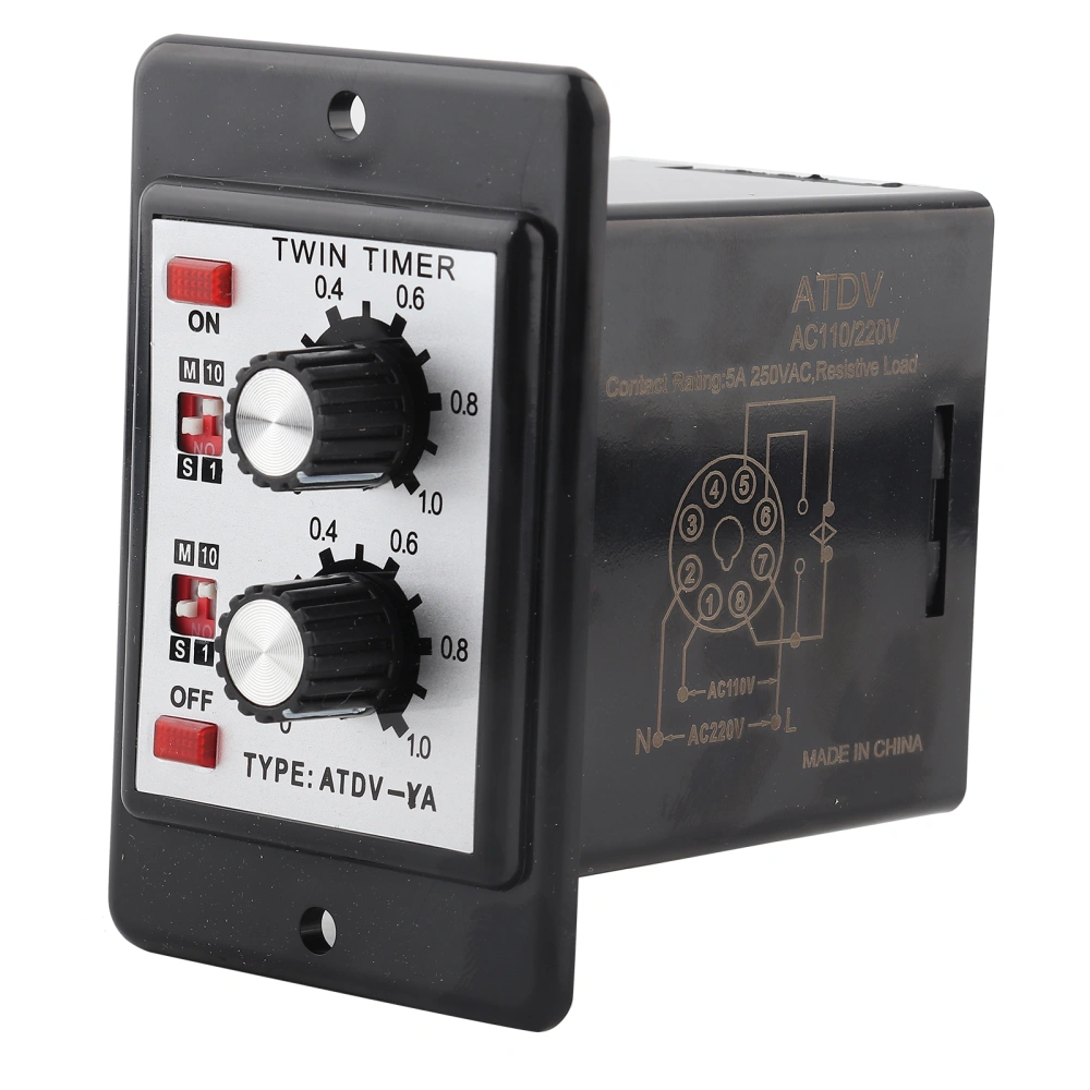 Knob Control Time Switch Relay On Off Timer Relay ATDVYA AC110v 50/60Hz