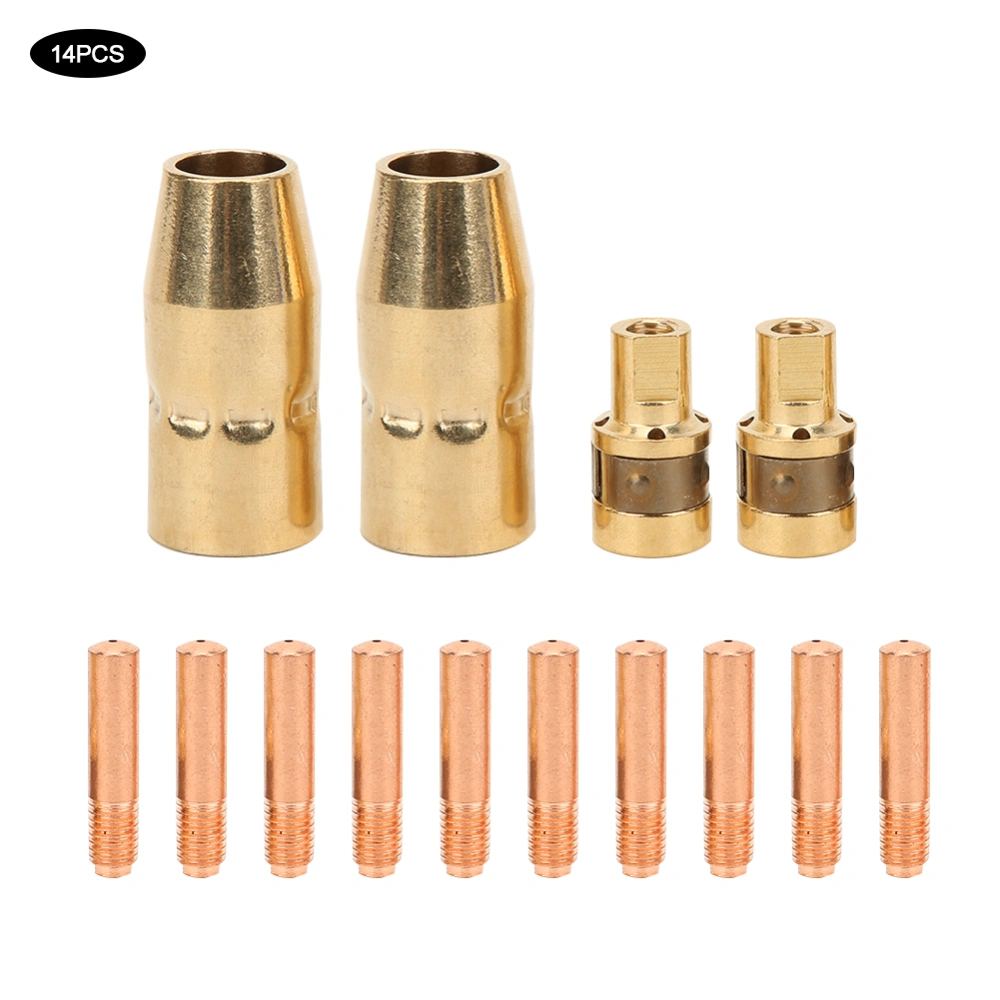 14Pcs Welding Gun Accessories Contact Tip Gas Diffuser Nozzle for H10/M100/M150