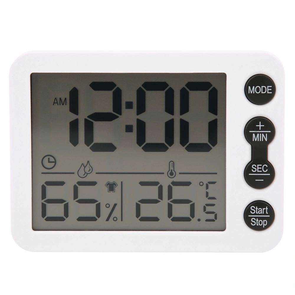 TS-9606 Multifunctional Indoor Thermometer Hygrometer Large Screen Alarm Clock with Countdown