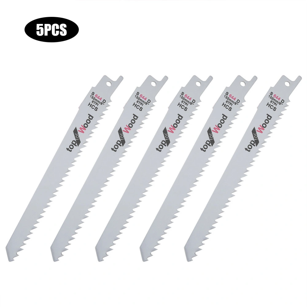 5Pcs Metal Reciprocating Saw Blade Woodworking Cutter Kit Power Tool AccessoriesS644D 150mm / 5.9in