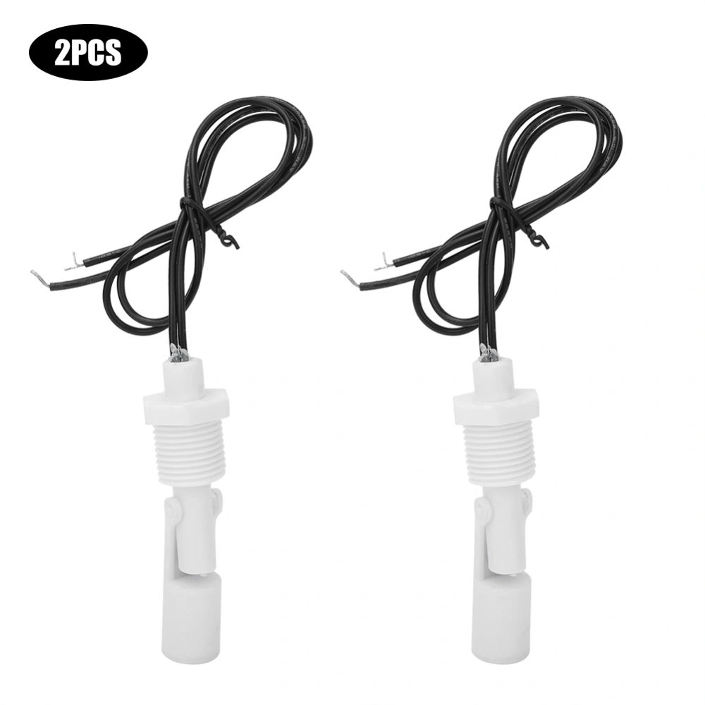 2Pcs Water Level Sensor Switch White PP Plastic Liquid Float Switch 1/2in Thread NPT DC0-