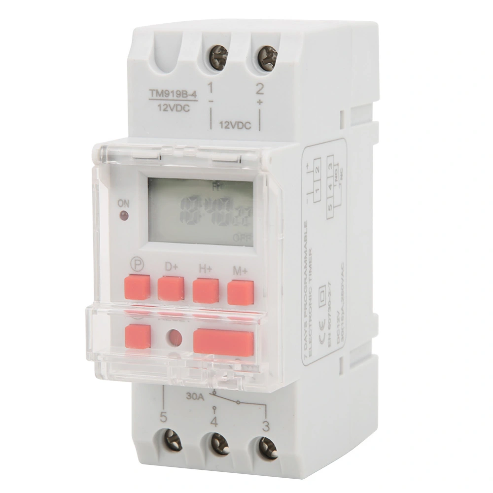 12V DC 30A Weekly Timer Switch LCD On Off Control with Countdown Function