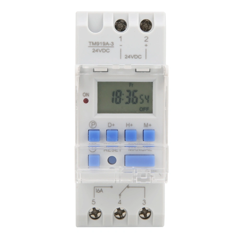 TM919A-3 24V DC 16A LCD 7 Days Programmable Digital Timer Switches