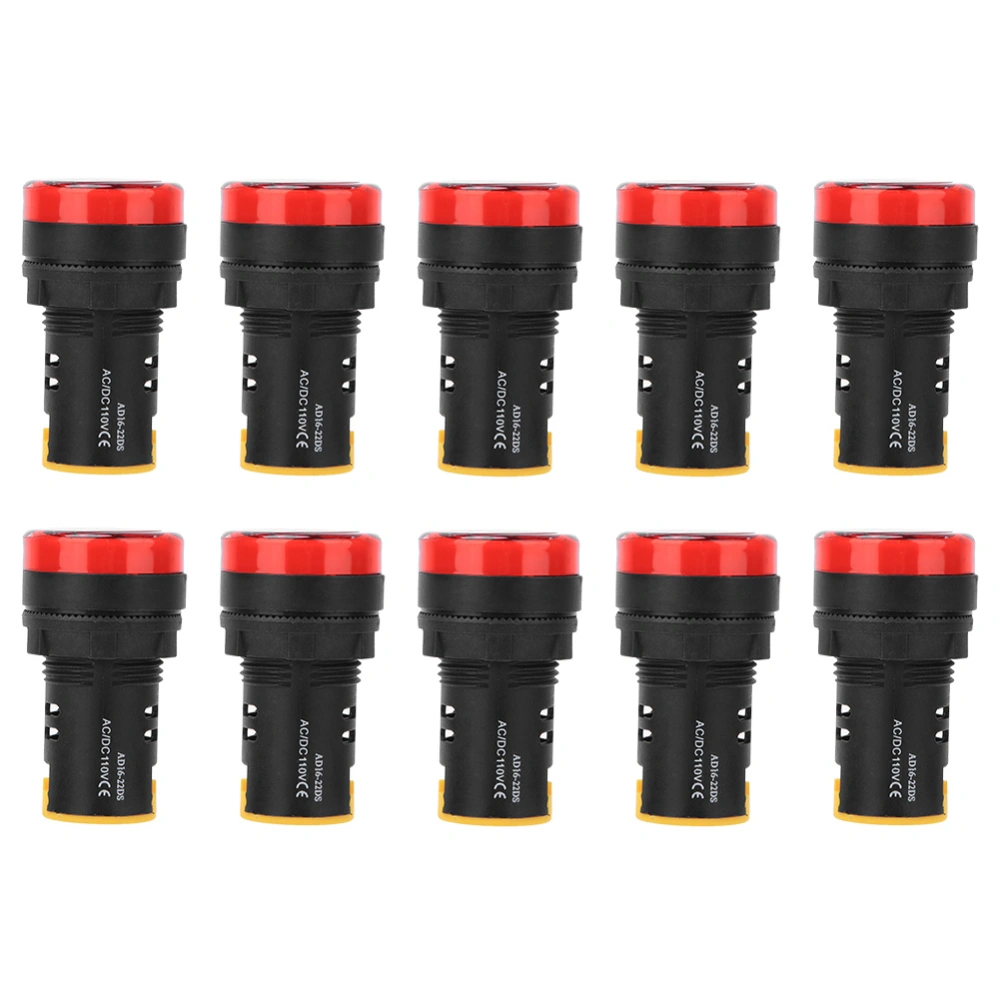 10Pcs BERM LED Power Indicator Light PC Flame Retardant Shell 22mm Diameter AD16-22D/S