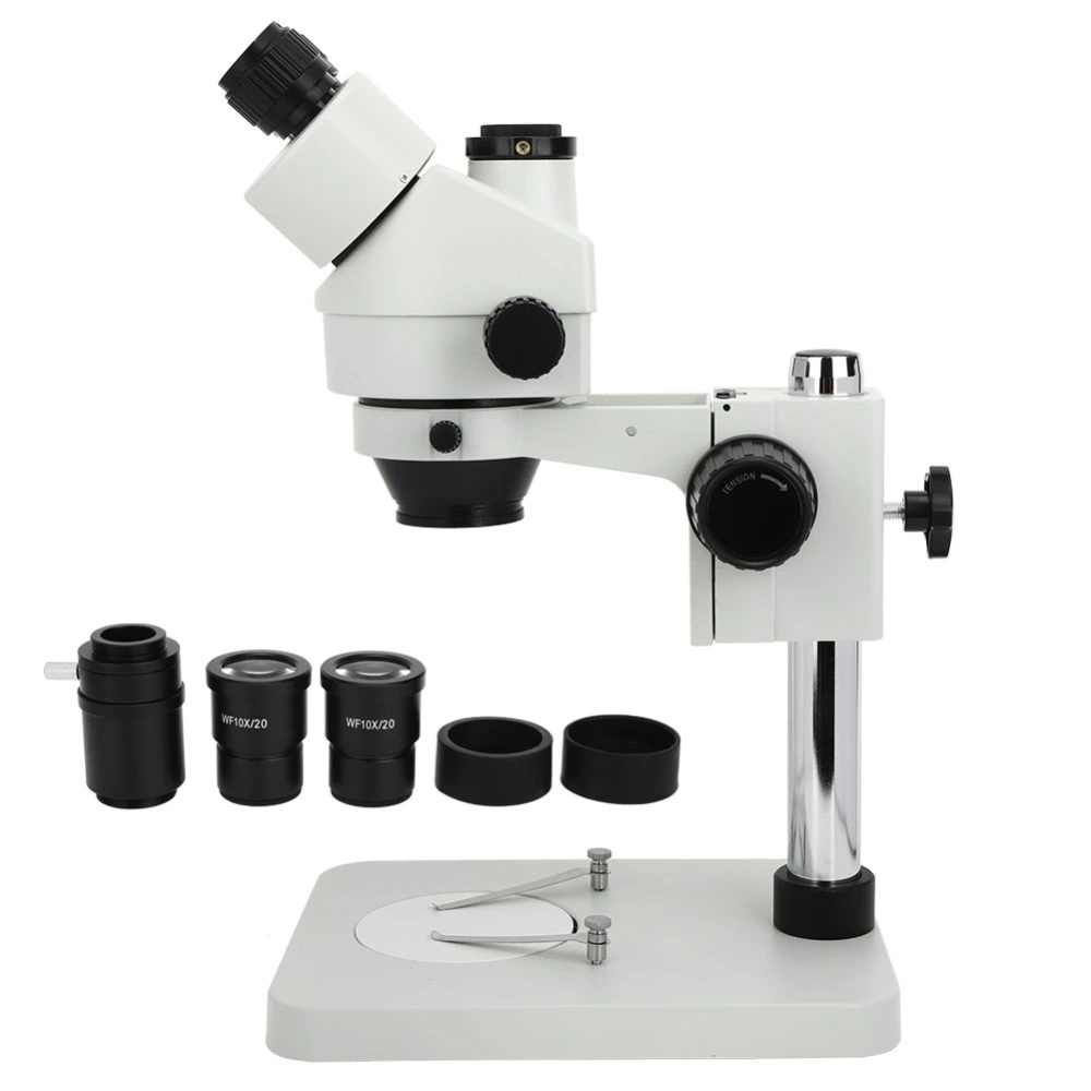 Trinocular Stereoscopic Electron Microscope Adjustable Magnification Laboratory Observation Tool