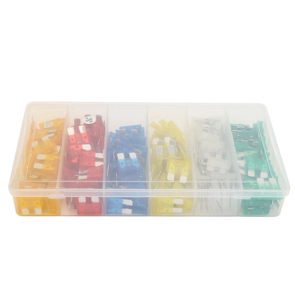 200Pcs Blade Fuse Kit Transparent Aluminum for Car Trucks Orange/Red/Blue/Yellow/White/Green