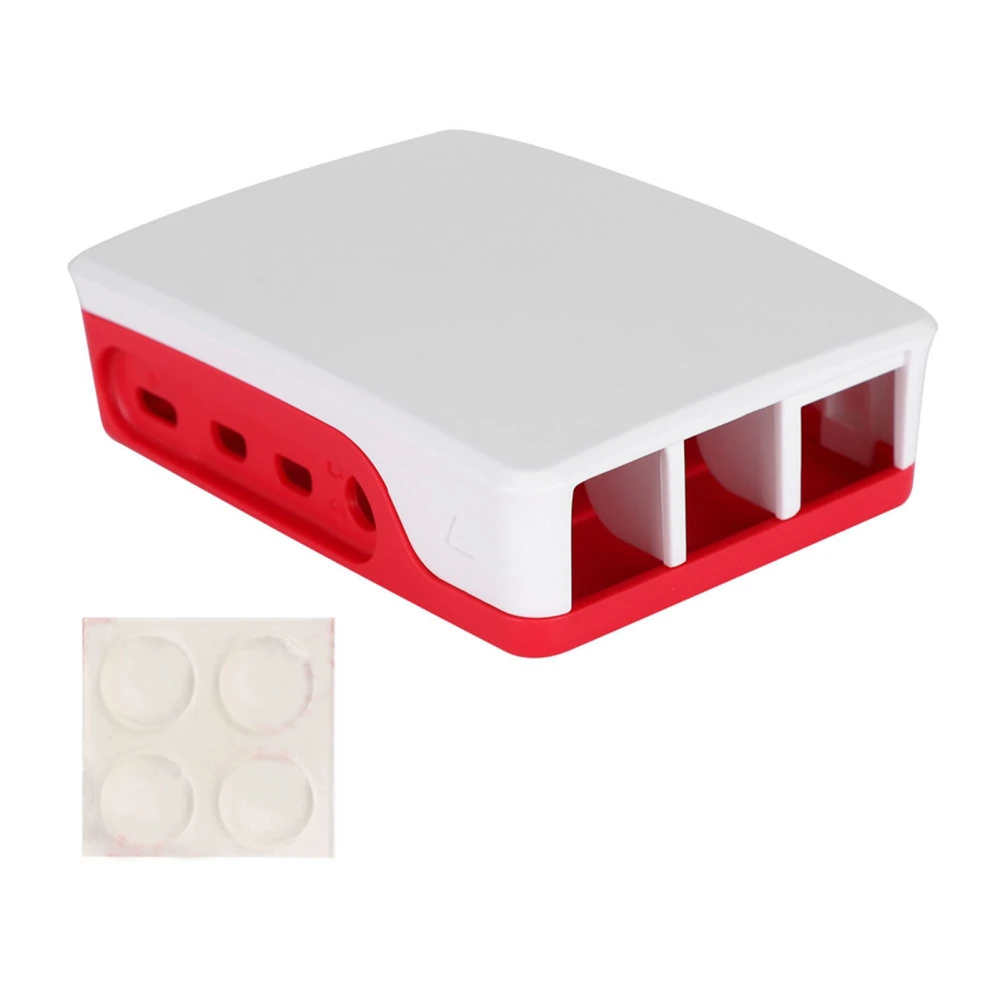 Classical Red and White Protective Case Enclosure Box Fits for Raspberry Pi 4B