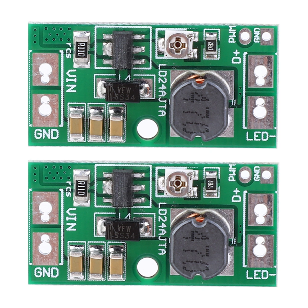 2 Pcs LD24AJTA LED Driver Board 20W DC6~25V Adjustable PWM Controlled DCDC Buck Converter