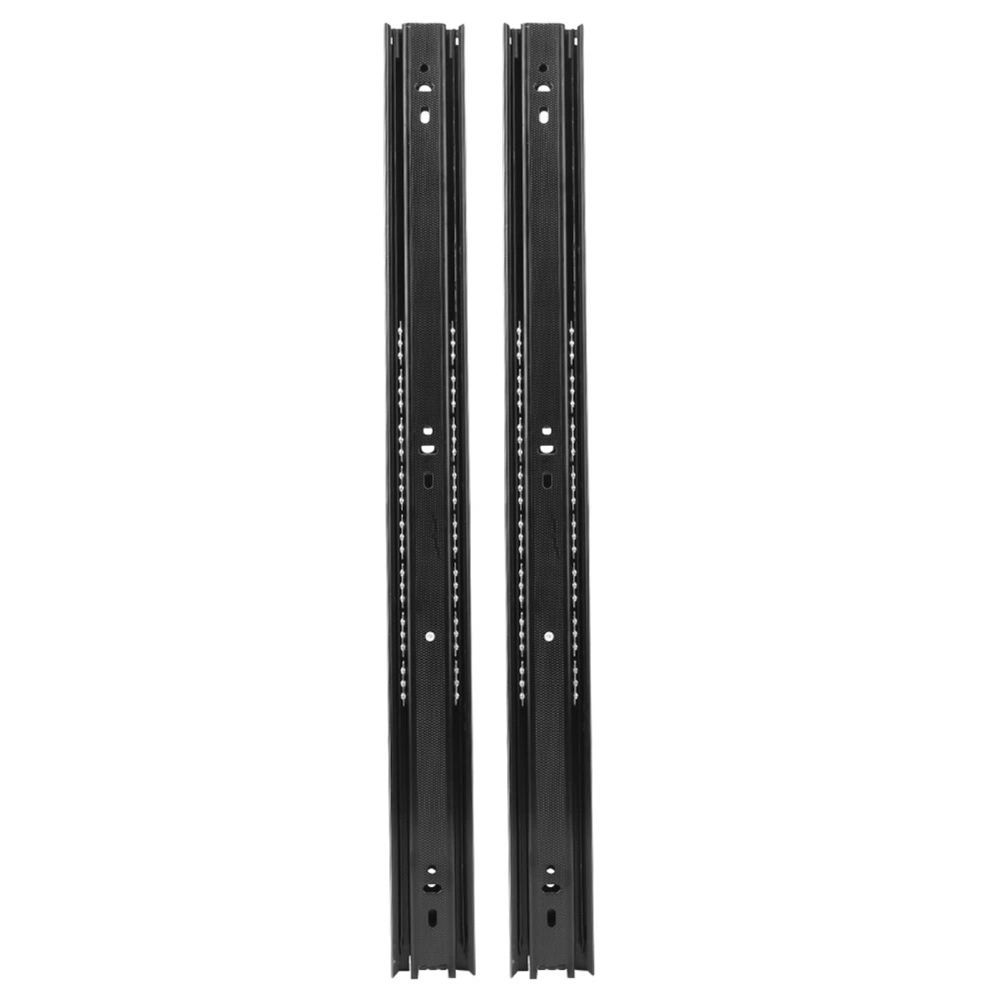 1 Pair 20 Inch Steel Ball Bearing Slide Rails Kitchen Bedroom Cabinet Drawer Slider RunnerBlack