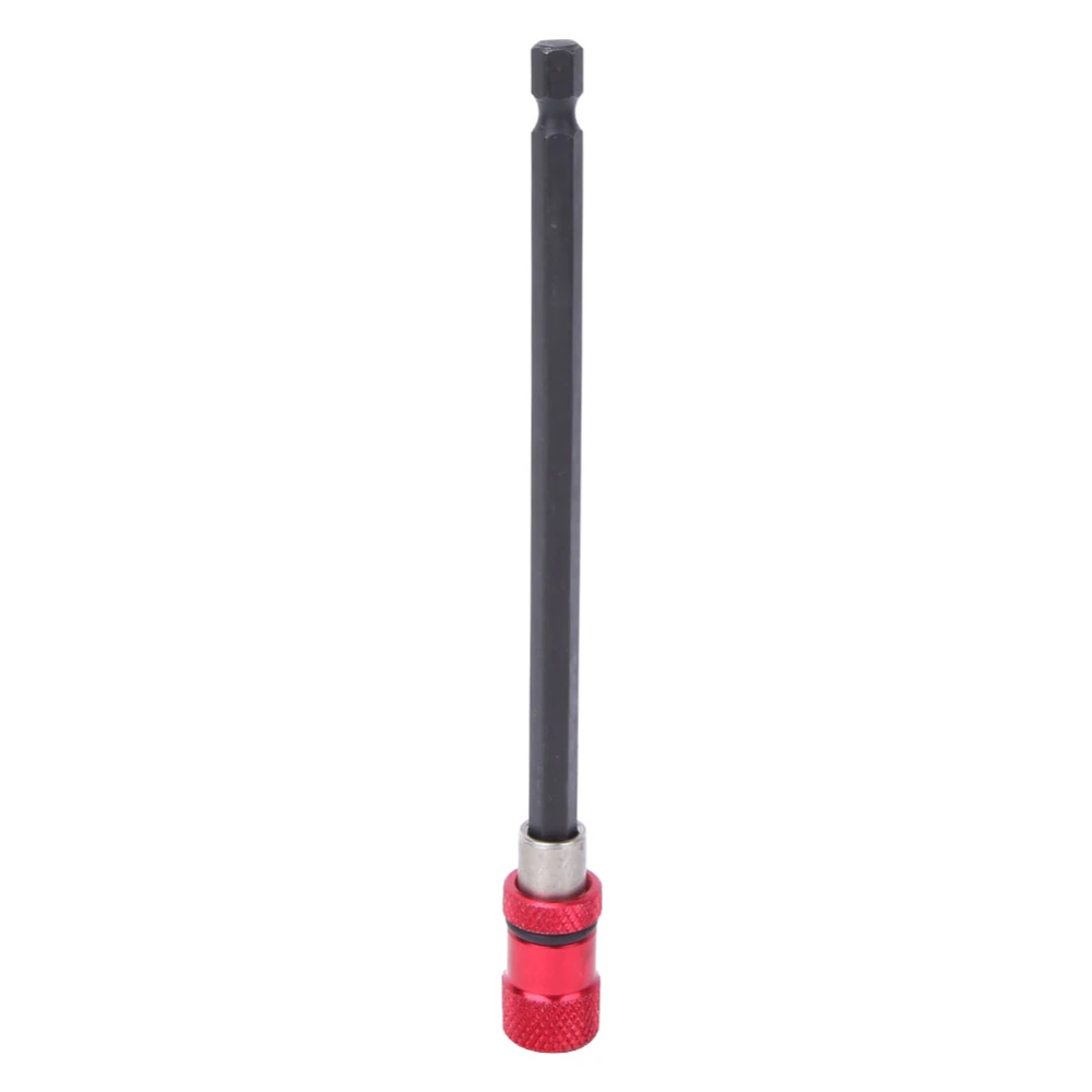 Red Stainless Steel Screwdriver Bit Holder 1/4-Inch Quick Release Magnetic Extension Rod150mm