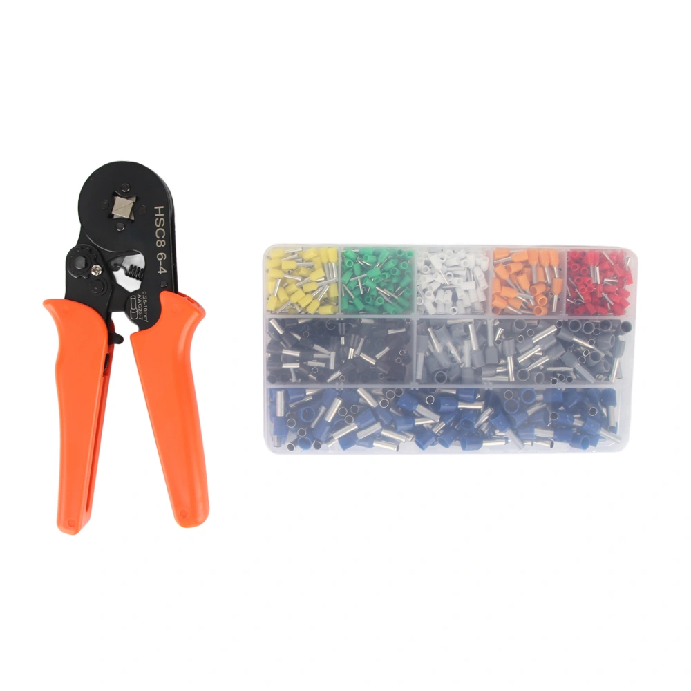 HSC8 6‑4 Self‑Adjusting Ratchet Crimper Pliers + 800pcs Pre‑insulated Tube Terminals