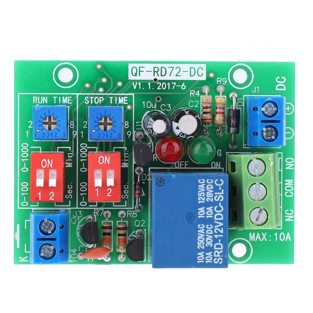 RD72-DC-12V Infinite Cycle ON OFF Relay Module Trigger Delay Switch Infinite Loop Relay