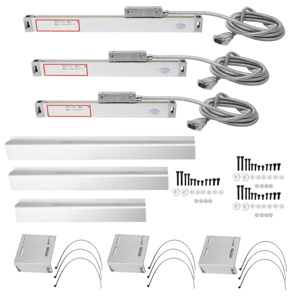 3PCS Linear Encoder 2AE/3AE Axis Readout DRO Linear Scale for Digital Measurement Display0-50mm / 0-350mm / 0-400mm