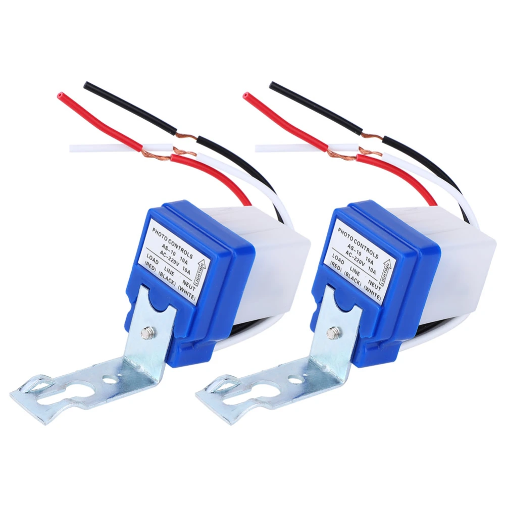 2 Pcs Automatic Light Switch Outdoor Street Photo Controlled Sensing Switch PhotoswitchAS-10A-220V AC220V