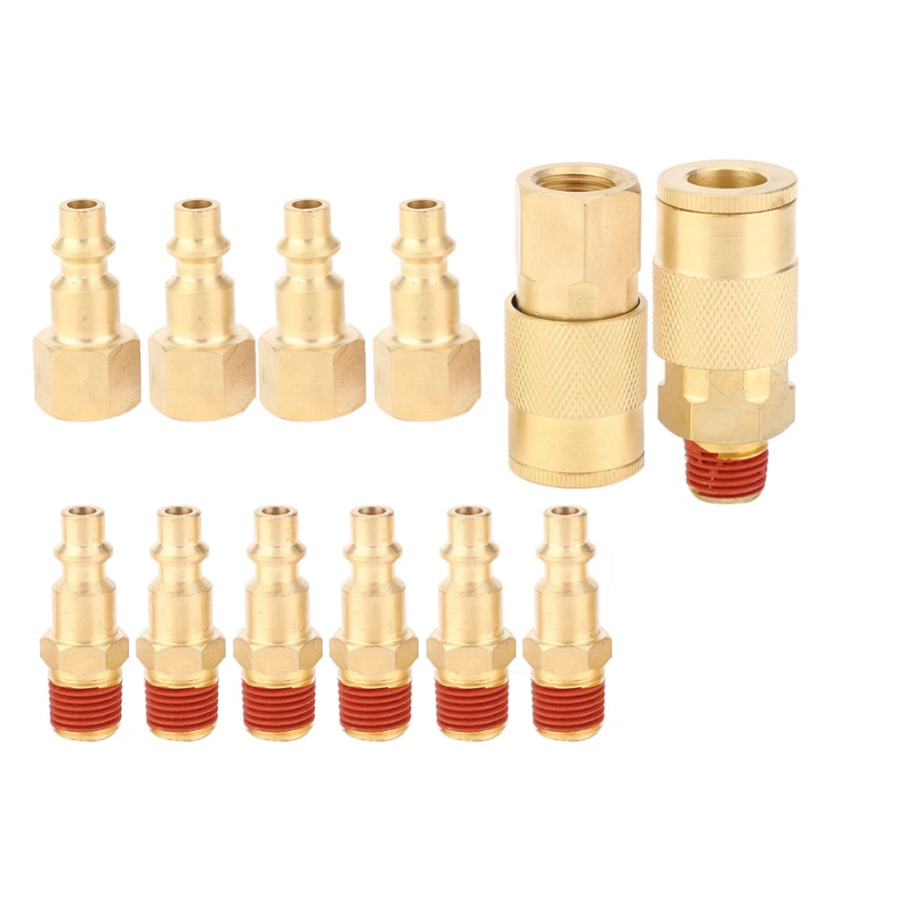 12pcs 1/4 Inch NPT Air Hose Connector Quick Release Male Female Coupler Pneumatic Fitting